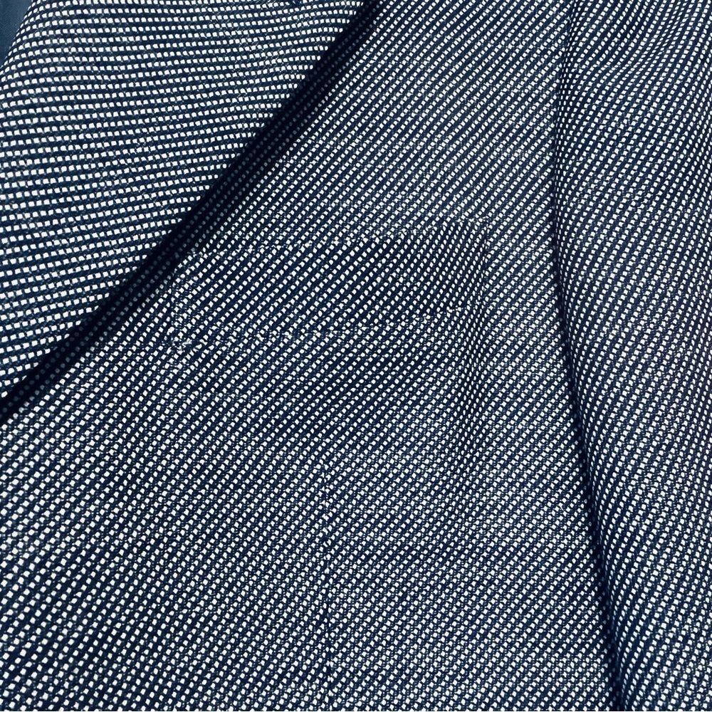 Vtg TRUSSINI Linea Nuova Wool Sport Coat Men 43R Blazer Navy Blue Birdseye Italy - Picture 9 of 16